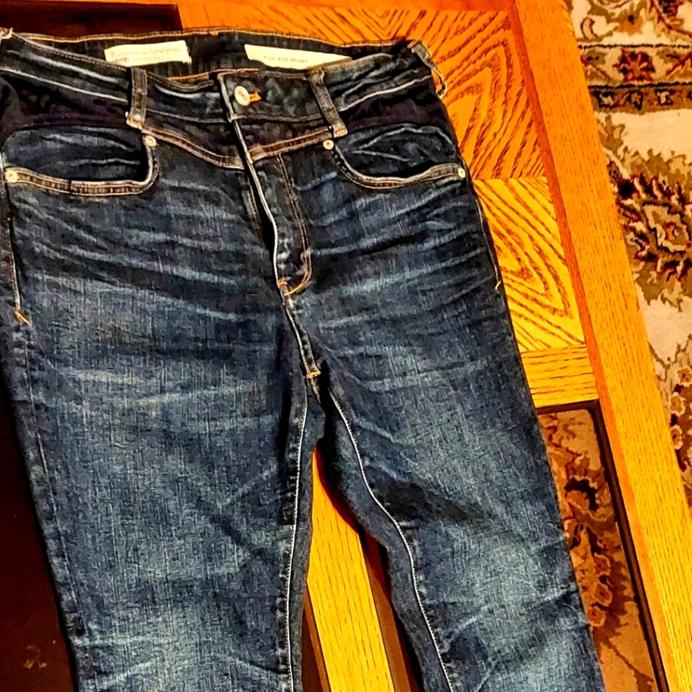 Anthro W 31 Pilcro Jeans Blue Suede Detail